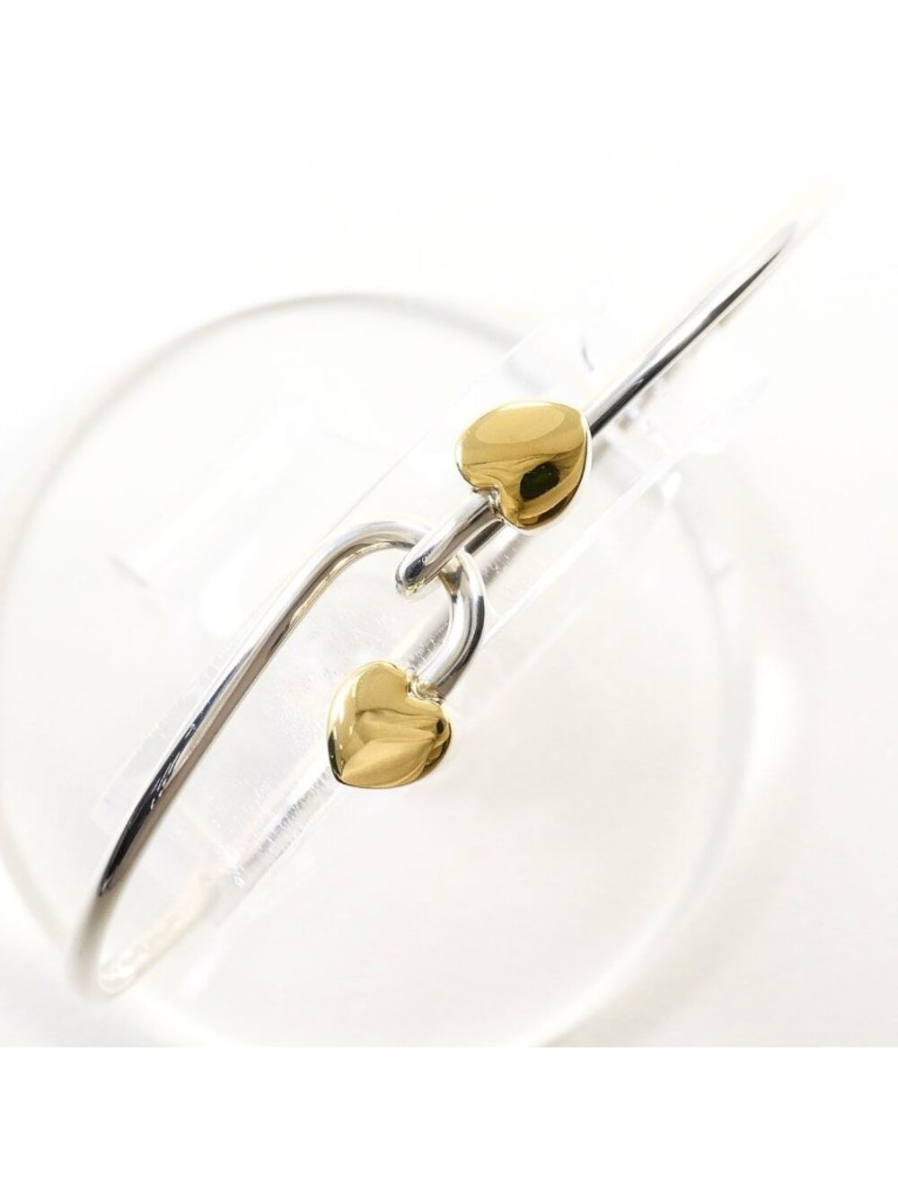 Tiffany & Co Love Knot 18k Yellow Gold 925 Sterling Silver Bangle Bracelet